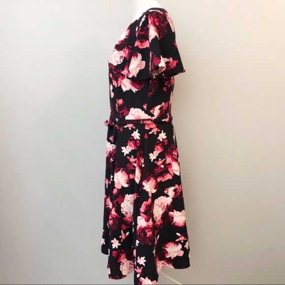 Eva Mendes for New York & Company Floral Dress - Black and Pink - Picture 3 of 8